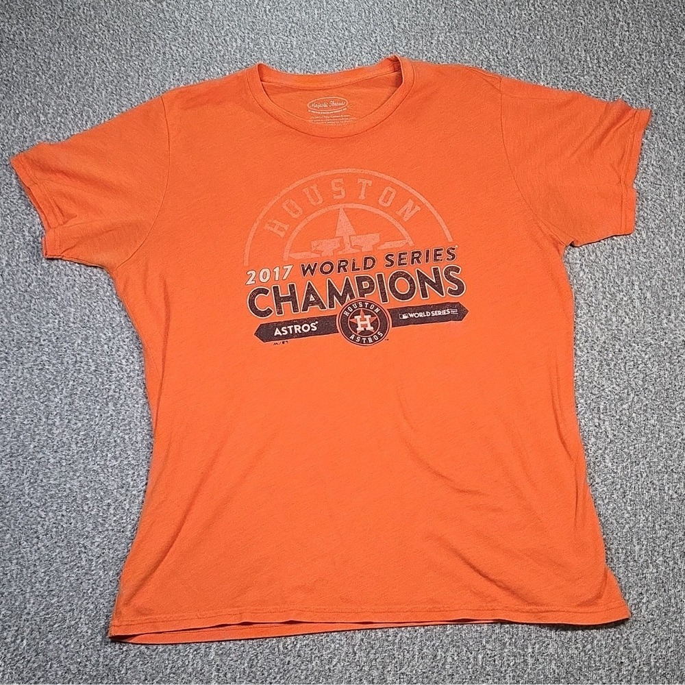 Majestic Threads Houston Astros 2017 World Series Champions Orange Shirt, XL